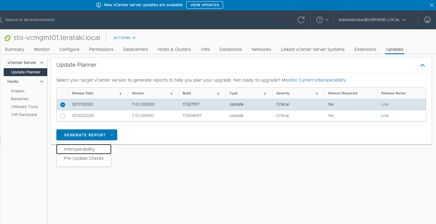 vCenter 7 upgrade to vCenter 7u1c - Terataki